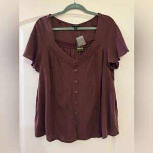 Torrid Women's Plum Button-Down Blouse